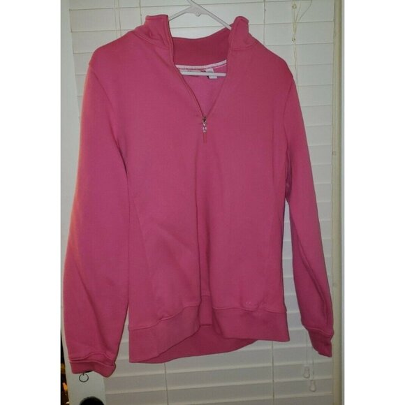 IZOD PerformX PINK 1/4 Zip Pullover Fleece Jacket Women's Size LARGE          B9 - Picture 1 of 9